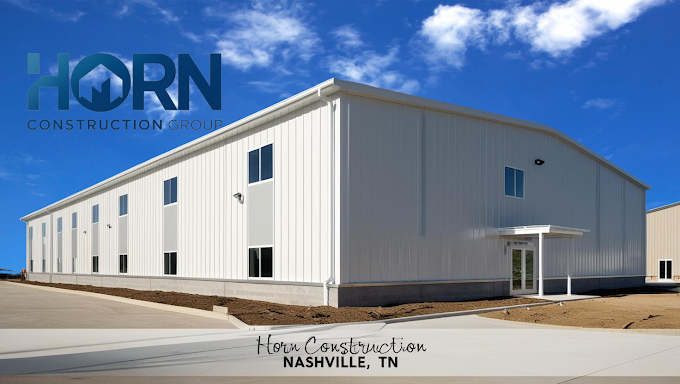 Large clear span metal building constructed by Horn Construction Group near Nashville, Tennessee