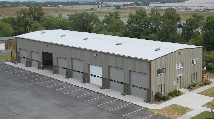 Multi-tenant flex building with overhead doors built by Horn Construction Group in Middle Tennessee